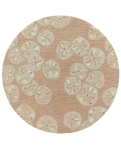 Liora Manne Capri Sea Biscuit 3'x3' Round Area Rug In Camel