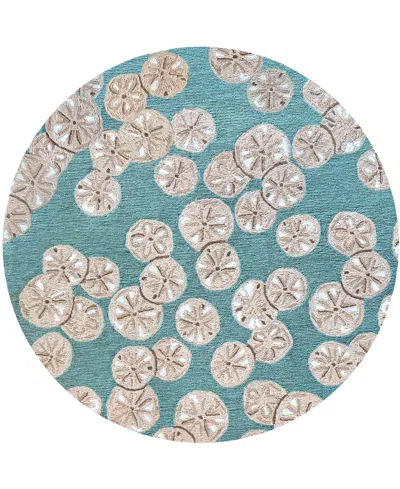 Liora Manne Capri Sea Biscuit 4'x4' Round Area Rug In Aqua