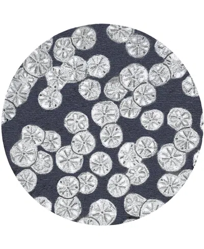 Liora Manne Capri Sea Biscuit 4'x4' Round Area Rug In Navy