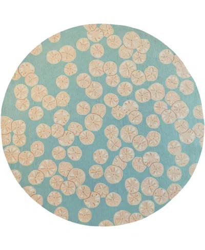 Liora Manne Capri Sea Biscuit 8'x8' Round Area Rug In Aqua