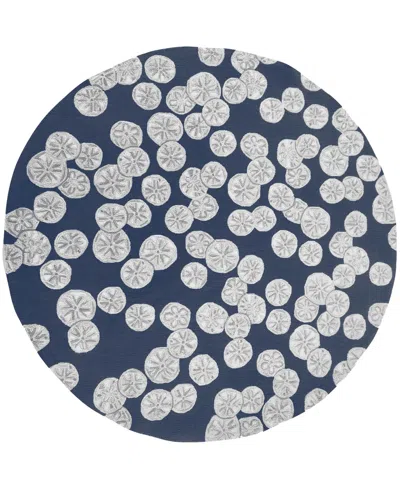 Liora Manne Capri Sea Biscuit 8'x8' Round Area Rug In Navy