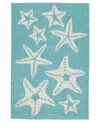 Liora Manne Capri Starfish Area Rug, 1'8 X 2'6 In Aqua