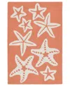 Liora Manne Capri Starfish Area Rug, 1'8 X 2'6 In Coral