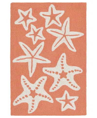 Liora Manne Capri Starfish 1'8"x2'6" Area Rug In Coral