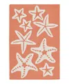 Liora Manne Capri Starfish Area Rug, 1'8 X 2'6 In Orange