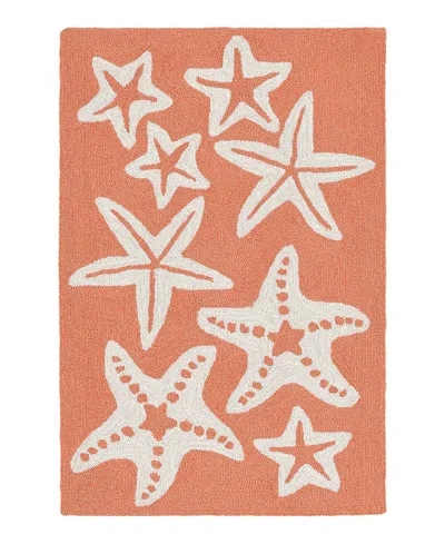 Liora Manne Capri Starfish Area Rug, 1'8 X 2'6 In Orange