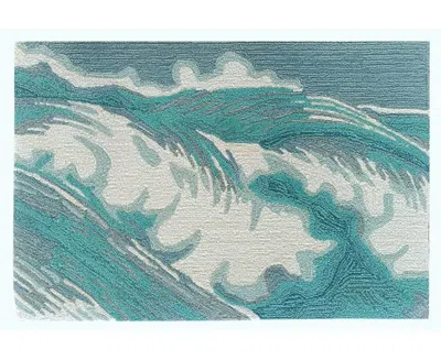 Liora Manne Capri Wave 2'6"x4' Area Rug In Aqua