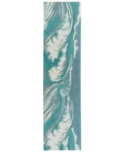 Liora Manne Capri Wave 2'x5' Area Rug In Aqua