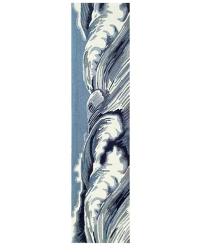 Liora Manne Capri Wave 2'x8' Runner Area Rug In Blue