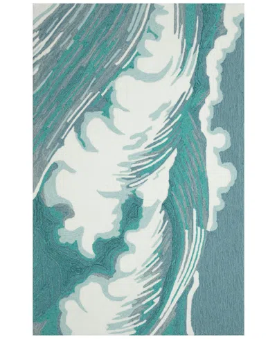 Liora Manne Capri Wave 7'6"x9'6" Area Rug In Aqua
