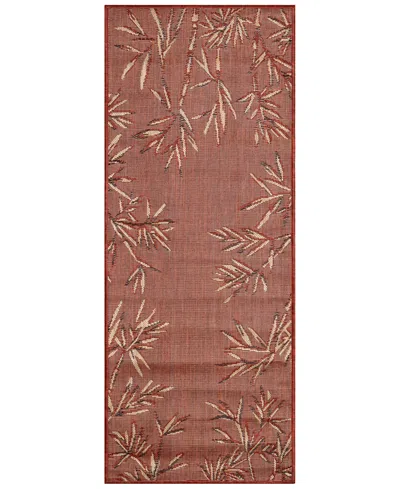 Liora Manne Carmel Border 1'11"x4'11" Runner Area Rug In Paprika