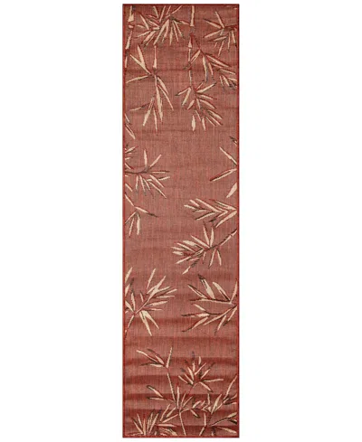Liora Manne Carmel Border 1'11"x7'6" Runner Area Rug In Paprika