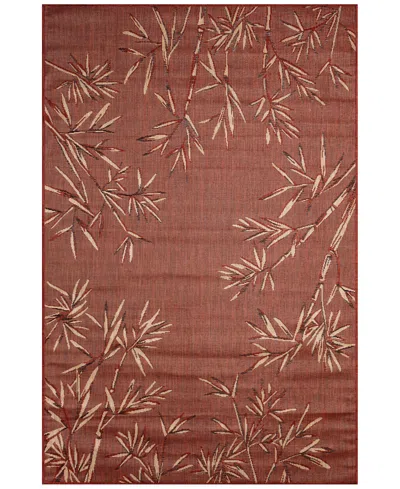 Liora Manne Carmel Border 6'6"x9'4" Area Rug In Paprika