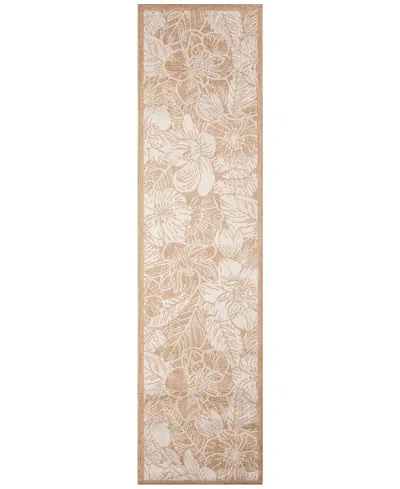 Liora Manne Carmel Botanical 1'11"x7'6" Runner Area Rug In Sand