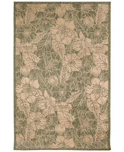 Liora Manne Carmel Botanical 6'6"x9'4" Area Rug In Green