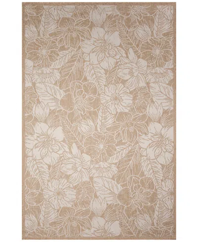 Liora Manne Carmel Botanical 7'10"x9'10" Area Rug In Sand