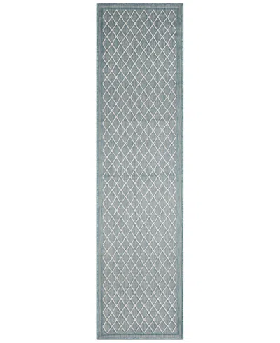 Liora Manne Carmel Diamonds 1'11"x7'6" Runner Area Rug In Aqua