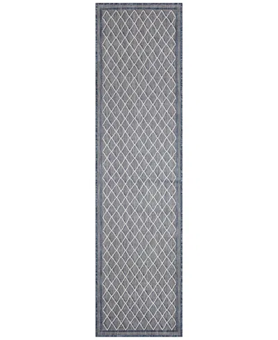 Liora Manne Carmel Diamonds 1'11"x7'6" Runner Area Rug In Navy