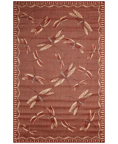 Liora Manne Carmel Dragonfly 6'6"x9'4" Area Rug In Paprika