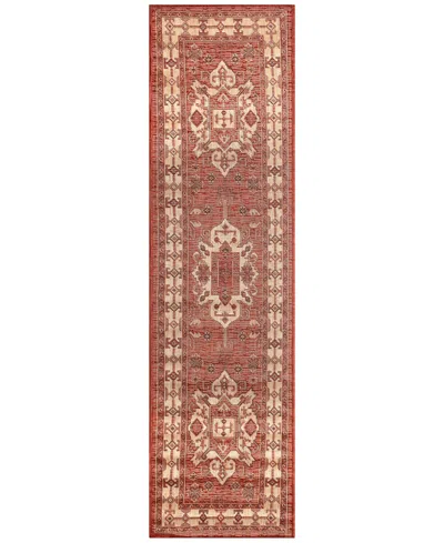 Liora Manne Carmel Kilim 1'11"x7'6" Runner Area Rug In Paprika