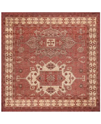 Liora Manne Carmel Kilim 7'10"x7'10" Square Area Rug In Paprika
