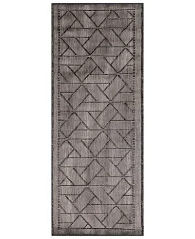Liora Manne Carmel Pyramid 1'11"x4'11" Runner Area Rug In Black