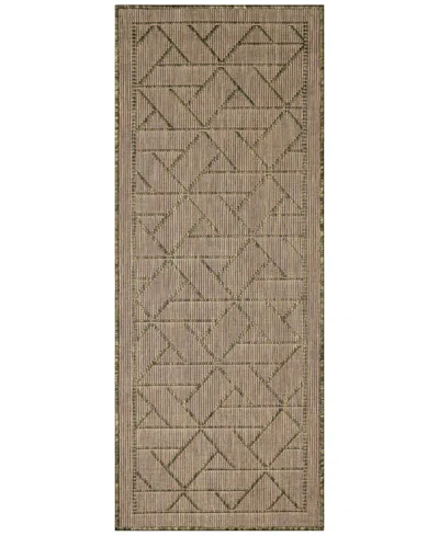 Liora Manne Carmel Pyramid 1'11"x4'11" Runner Area Rug In Green