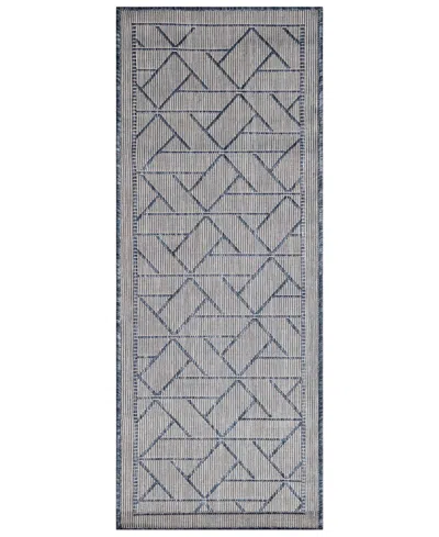 Liora Manne Carmel Pyramid 1'11"x4'11" Runner Area Rug In Navy