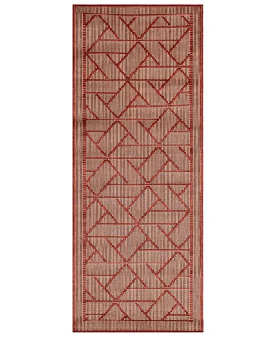 Liora Manne Carmel Pyramid 1'11"x4'11" Runner Area Rug In Paprika