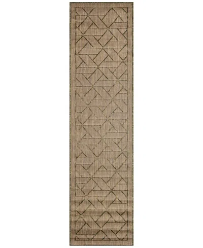 Liora Manne Carmel Pyramid 1'11"x7'6" Runner Area Rug In Green