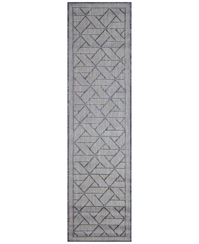 Liora Manne Carmel Pyramid 1'11"x7'6" Runner Area Rug In Navy