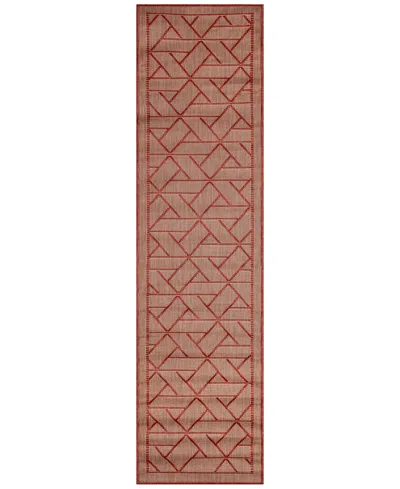 Liora Manne Carmel Pyramid 1'11"x7'6" Runner Area Rug In Paprika