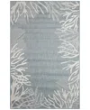 Liora Manne Carmel Reef Border 7'10"x9'10" Area Rug In Aqua