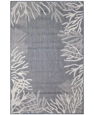 Liora Manne Carmel Reef Border Rug Collection In Navy