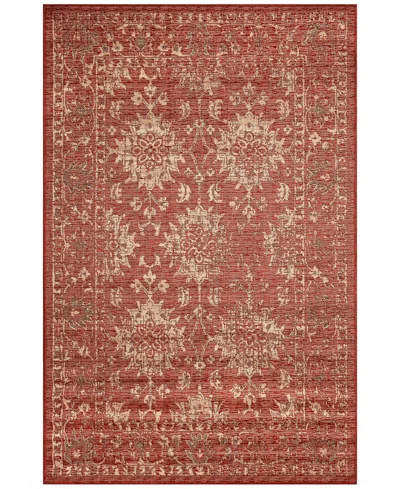 Liora Manne Carmel Vintage Floral 4'10"x7'6" Area Rug In Paprika