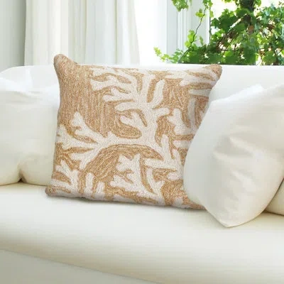 Liora Manne Coral Outdoor Square Pillow Cover & Insert In Neutral