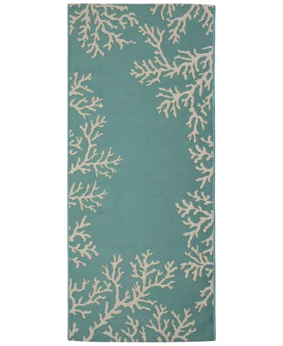 Liora Manne Esencia Coral Edge 1'11"x4'11" Runner Area Rug In Aqua