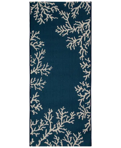 Liora Manne Esencia Coral Edge 1'11"x4'11" Runner Area Rug In Navy