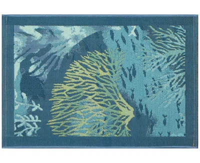 Liora Manne Esencia Coral Garden 2'x2'10" Area Rug In Ocean