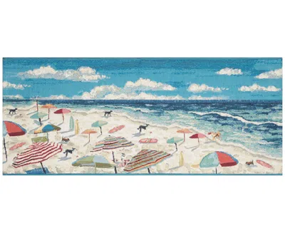 Liora Manne Frontporch Beach Umbrellas Area Rug In Ocean