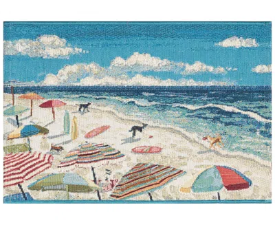 Liora Manne Esencia Dog Beach 2'5"x3'11" Area Rug In Ocean