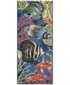Liora Manne Esencia Fish 1'11"x4'11" Runner Area Rug In Navy