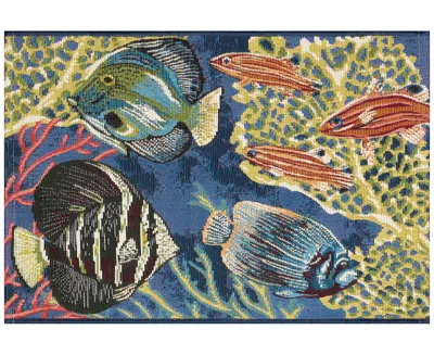 Liora Manne Esencia Fish 2'5"x3'11" Area Rug In Navy