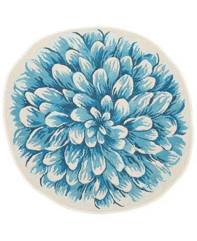 Liora Manne Esencia Mum 3'3"x3'3" Novelty Area Rug In Blue