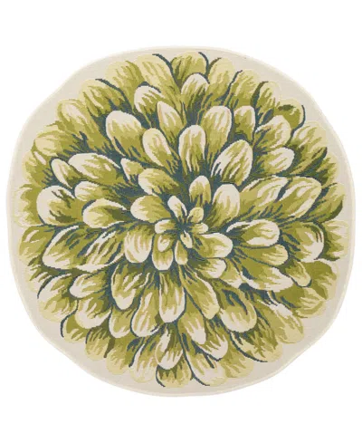 Liora Manne Esencia Mum 3'3"x3'3" Round Area Rug In Green