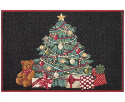 Liora Manne Esencia Oh Christmas Tree 2'5"x3'11" Area Rug In Black