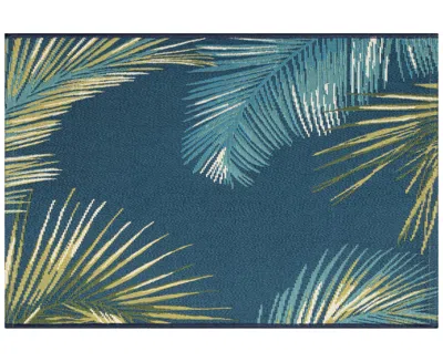Liora Manne Esencia Palm Border 2'x2'10" Area Rug In Navy