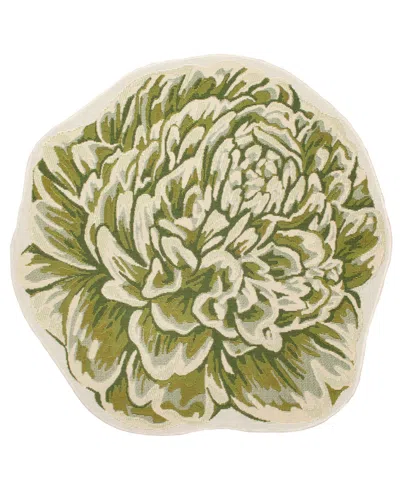 Liora Manne Esencia Peony 3'3"x3'3" Novelty Area Rug In Green