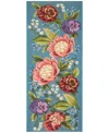 Liora Manne Esencia Secret Garden 1'11"x4'11" Runner Area Rug In Aqua