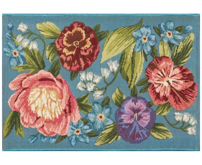 Liora Manne Esencia Secret Garden 2'5"x3'11" Area Rug In Aqua